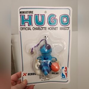 Vintage 1989 Charlotte Hornets, 8" window cling, miniature Hugo